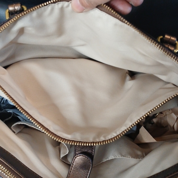 Coach Peyyon Signature Embossed Jordan Bronze Metallic Leather Tote - Picture 6 of 14